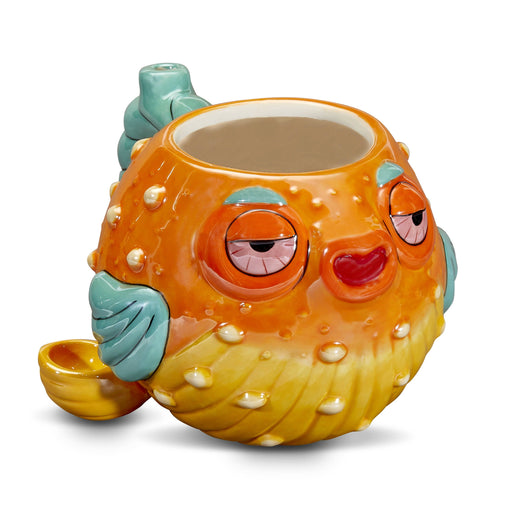 Stoned pufferfish mug pipe Mug Pipe Roast and Toast Gifts