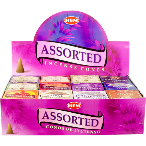 HEM | Assorted 12 Fragrance Cones Display (12 Packs Of 10) Incense SunGlow