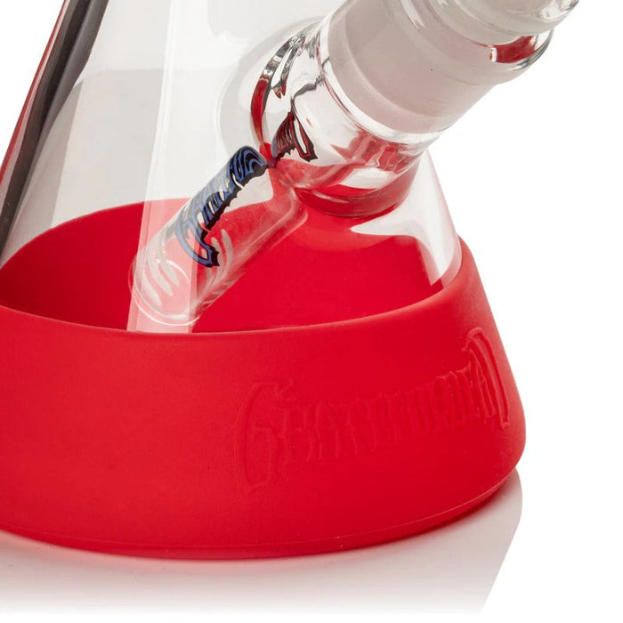 Grateful Dead | 10" Tall Steal Your Face Beaker Base Water Pipe W/Silicone Base Glass Bong West Coast Gifts