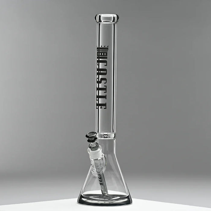 Castle Glassworks | 18" Beaker 9mm Glass bong – Color Logo Glass Bong Castle Glassworks Gray