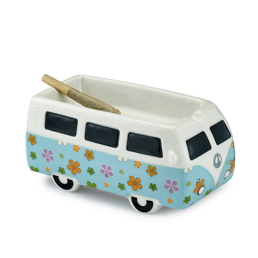 VINTAGE BUS ASHTRAY- FLOWER POWER DESIGN Ceramic Ashtray Roast and Toast Gifts