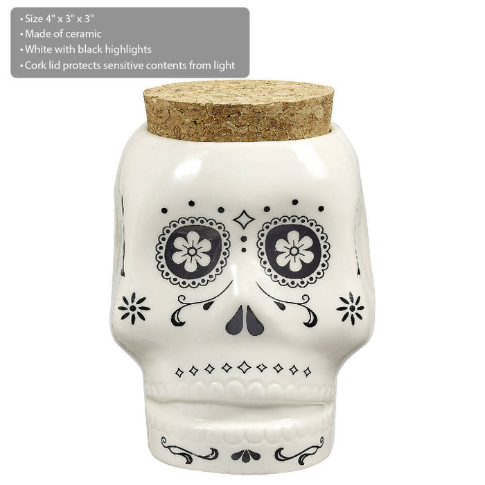SKULL STASH JAR - WHITE Jar Roast and Toast Gifts