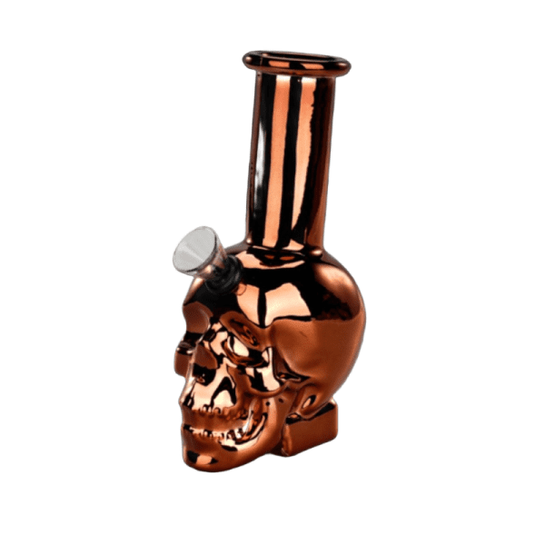 6″ Chrome Reaper Skull Edition Mini Glass Bong – Metallic Finish [JBLMIN-05-16] Glass Bong Canadian Distributor Red