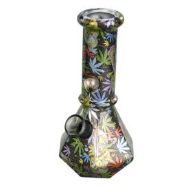 6″ Prism Hex Series Mini Glass Bong – Geometric Art Design [JBLMIN-09-5] Glass Bong Canadian Distributor Design A