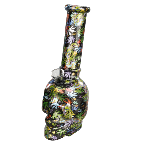 8″ Skull Printing Glass Bong [JBLX-11-3] Glass Bong Canadian Distributor Pattern D