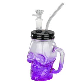 TOPPUFF® | 6″ Skull Cup Glass Bong – Surface Painting Colors [JTOP01.1006] Glass Bong Canadian Distributor Purple