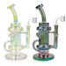 Red Eye Tek® | 9.5" Tall Metallic Terminator Finish Glitch Klein Recycler Rig Glass Rig West Coast Gifts