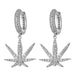 Mr Johnny Green | 420 marijuana pot leaf earrings with mini huggie hoops Jewelry Canadian Distributor Silver
