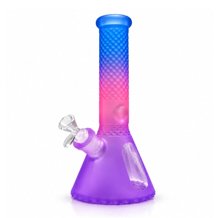 12.5" Frosted Gradient Diamond-Cut Beaker Glass Bong Super Supplys Inc Cotton Candy
