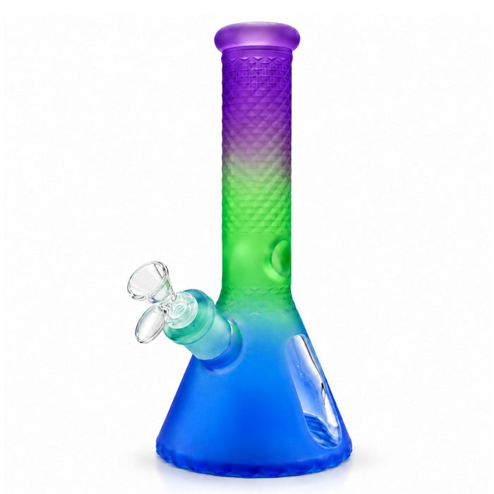 12.5" Frosted Gradient Diamond-Cut Beaker Glass Bong Super Supplys Inc Dragon Fruit