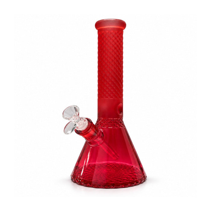 12.5" Crystal Facet Beaker Bong – 7mm Thick Glass Glass Bong Super Supplys Inc Red
