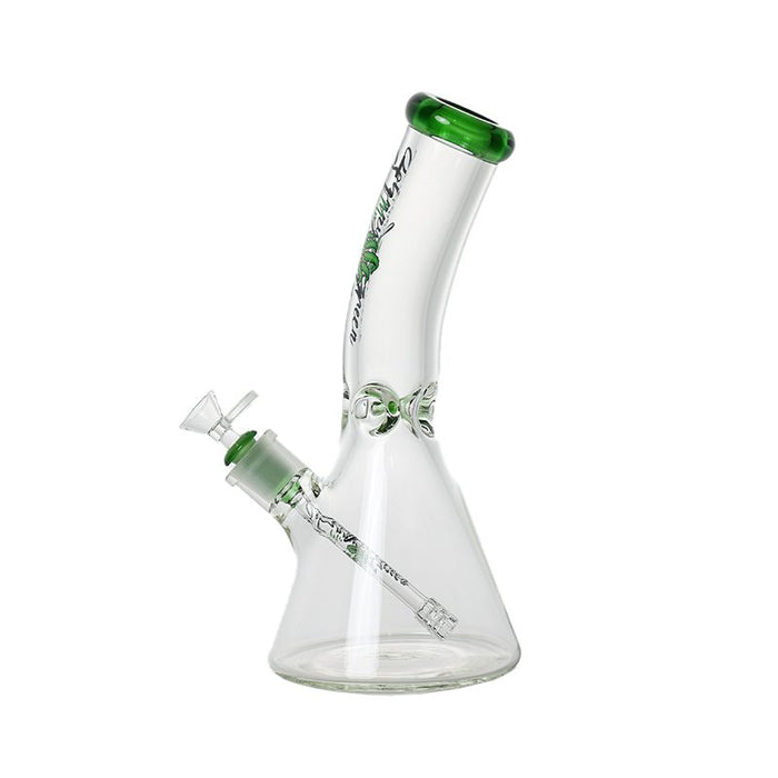 Johnny Green | 12″ 9mm Beaker Bent Neck with Grid Percolator Slide – Green (MJG-007) Glass Bong Canadian Distributor