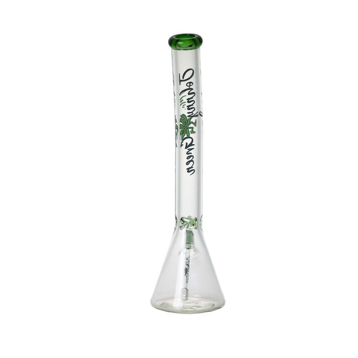 Johnny Green | 20″ 9mm Beaker Bent Neck with Grid Percolator Slide – Green (MJG-009) Glass Bong Canadian Distributor