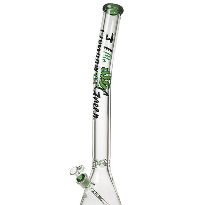 Johnny Green | 24″ Beaker Bong – 9MM Thick Bent Neck with Grid Percolator Slide (MJG-010) Glass Bong Canadian Distributor
