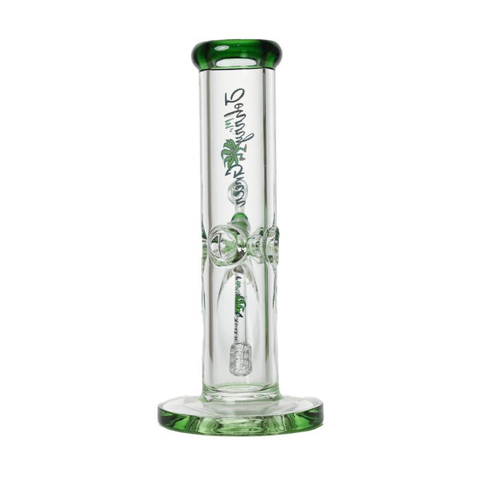 Johnny Green | 10″ 9mm Straight Tube with Grid Percolator Slide – Green (MJG-011) Glass Bong Canadian Distributor