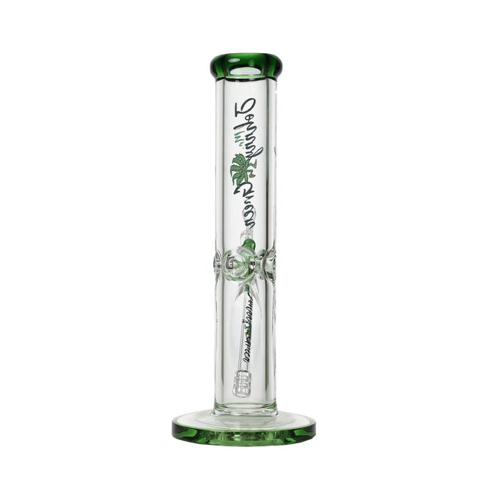 Johnny Green 12″ 9mm Straight Tube with Grid Percolator Slide – Green (MJG-012) Glass Bong Canadian Distributor