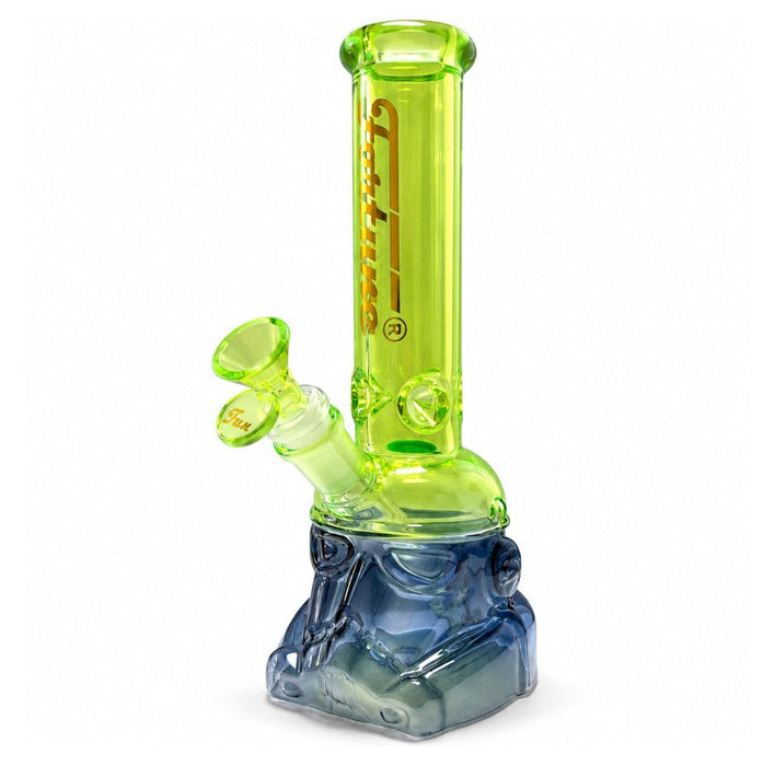 Fortune | 10" Novelty Helmet Glass Water Pipe Glass Bong Fortune Green