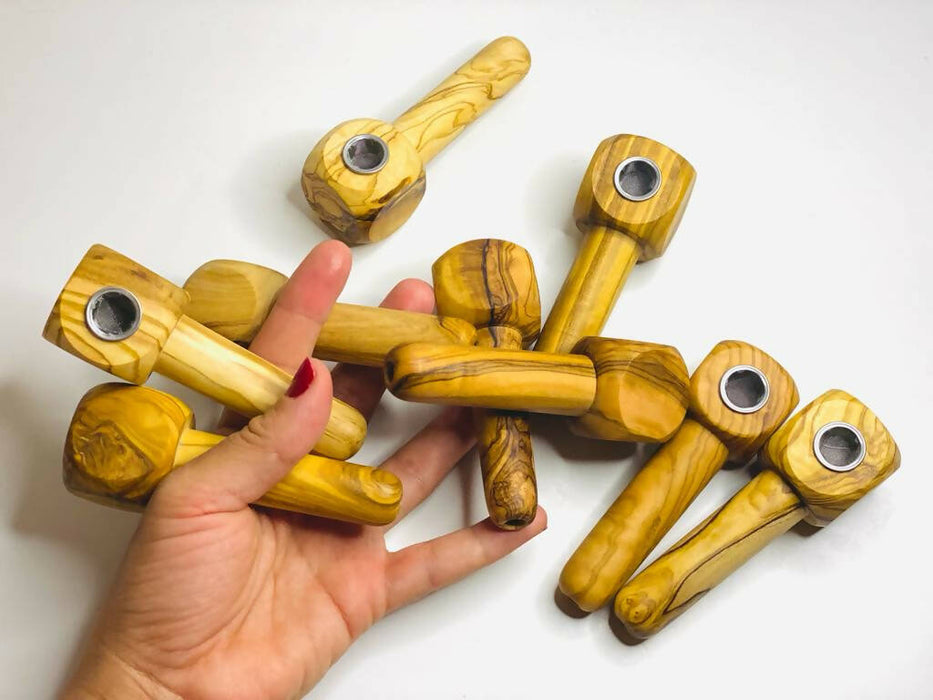 VOW | Olive Wood Apple Pipe/Smoker's Gift Wooden Pipe Variety Olive Wood