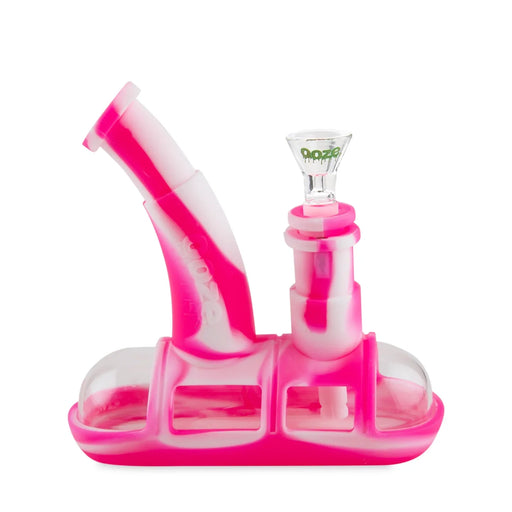 Ooze | Steamboat Silicone Water Bubbler & Dab Rig Resin · Silicone Rig Cannatron Pink/White