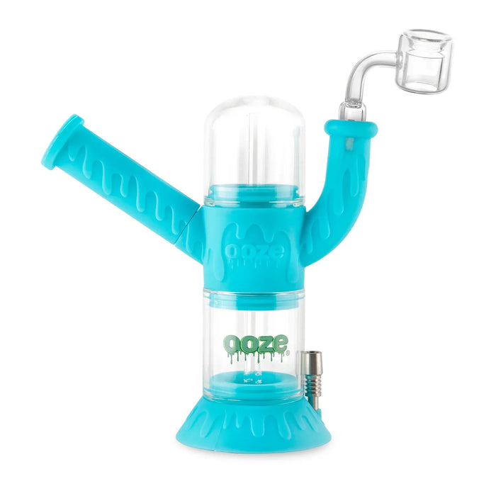 Ooze | Cranium Silicone Water Pipe, Dab Rig & Dab Straw - Aqua Teal Resin · Silicone Rig ONE