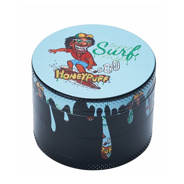 Honey Puff | 4 Parts 63mm Grinder-Black Color Box of 6 [P1021-P1251] Display Pack Canadian Distributor