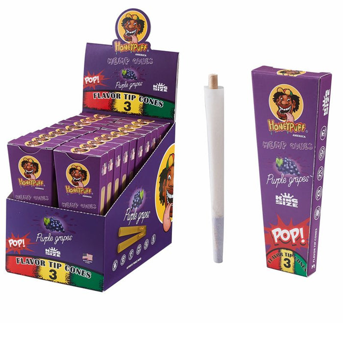HoneyPuff | Pre-Rolled Flavored Cones – King Size (20 Packs/Display) [P1175] Pre-rolled Cone (Display Pack) Canadian Distributor Purple grape