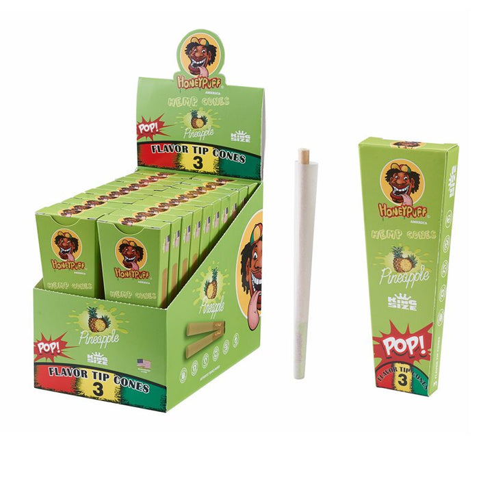 HoneyPuff | Pre-Rolled Flavored Cones – King Size (20 Packs/Display) [P1175] Pre-rolled Cone (Display Pack) Canadian Distributor Pineapple