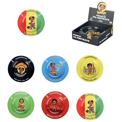 Honey Puff | Round Ashtrays – Mixed Designs [P1214] Metal Ashtray Canadian Distributor