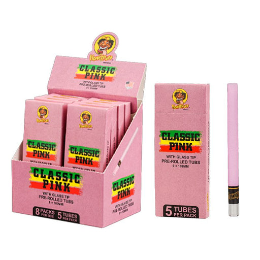 Honey Puff | Pre-Rolled Tubes with Glass Tip – Classic Pink (Box of 8) Pre-rolled Cone (Display Pack) Canadian Distributor