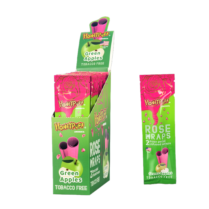 Honey Puff | Organic Flavored Rose Wraps – Box of 15 [P1291] Leaf Wrap Canadian Distributor Green Apple