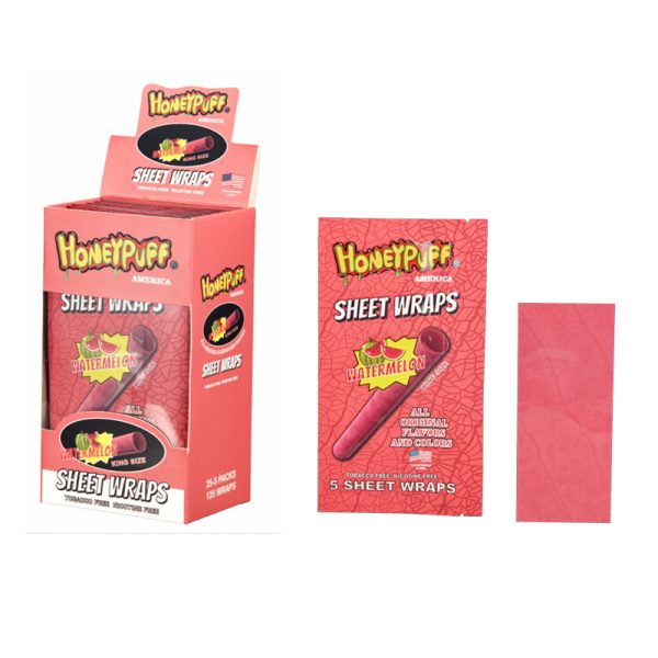 Honey Puff | Flavored Sheet Wraps – Box of 25 [P1295] Leaf Wrap Canadian Distributor Watermelon