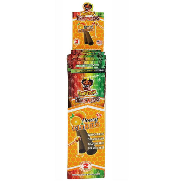 Honey Puff | Flavored Hemp Wrap-12 packs/display [P809x] Leaf Wrap Canadian Distributor Honey Citrus
