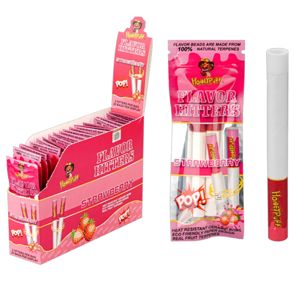 Honey Puff | Flavor Hitters (Box of 20) Pre-rolled Cone (Display Pack) Canadian Distributor Strawberry