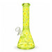 10" Daisy Pattern Colored Glass Beaker Glass Bong Super Supplys Inc B