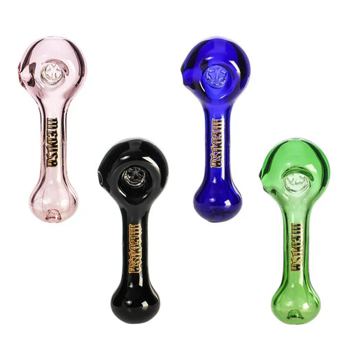Medusa | 4" Hand Pipe with 5-Hole Glass Filter Screen – Assorted Colors Glass Pipe Small Biz Distributors Pink