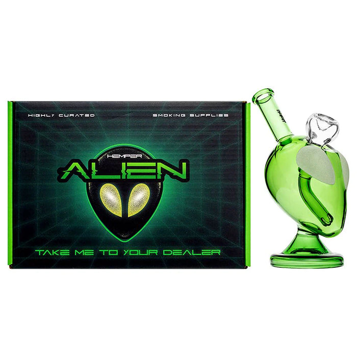 Hemper | 6" Alien Head Bong – Glow-in-the-Dark Eyes [PP5401ST] Glass Bong Smoking Cat Distribution