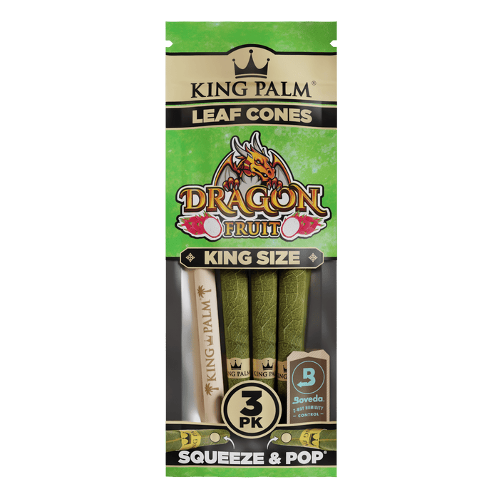 King Palm | Flavored Palm Cones - 15 packs Leaf Wrap Cannatron Dragon Fruit [King Size]