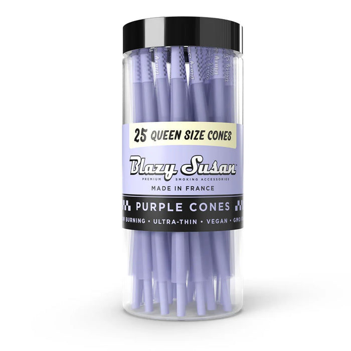 Blazy Susan | Purple Queen size (120mm) Pack of 25 Pre-rolled Cone (Bulk / Tower) Smoking Cat Distribution
