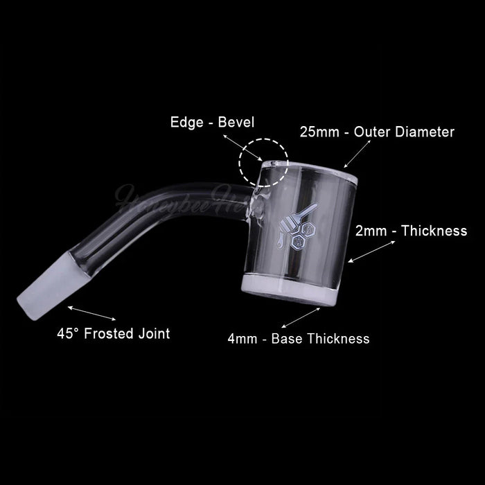 Honeybee Herb - HONEY & MILK BEVEL QUARTZ BANGER - 45° DEGREE | YL Bowl · Banger · Oil Burner Honeybee Herb