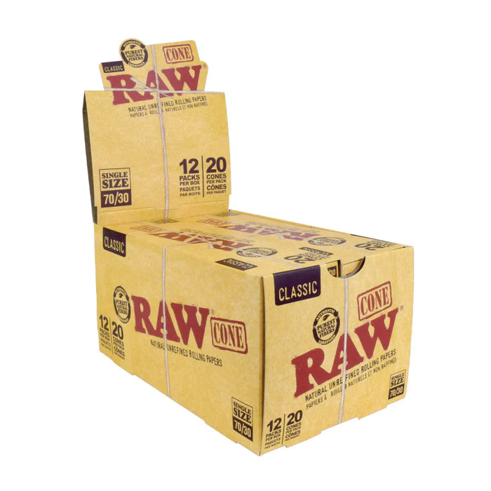 RAW Classic pre-rolled cones single size 70/30 - 12 packs Pre-rolled Cone (Display Pack) ONE