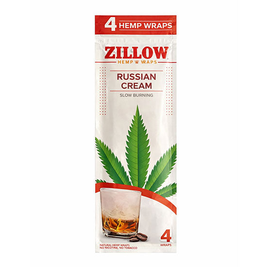Zillow | Hemp Wraps – 4 Count (20 Packs / Box) Leaf Wrap LEHIGH WHOLESALE RUSSIAN CREAM
