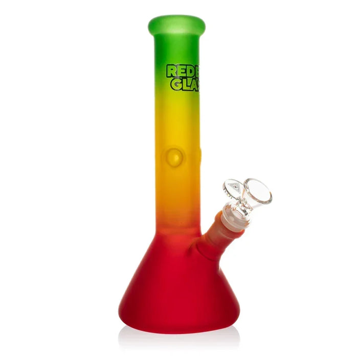 Red Eye Glass 10" Frosted Rasta Beaker Bong with Dome Perc Glass Bong Smoking Cat Distribution Default Title