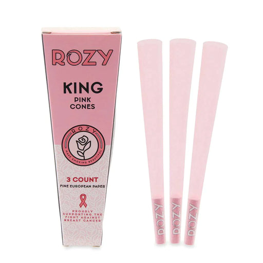 Rozy | Pink King Size Pre-Rolled Cones 3pk – 24ct Display Pre-rolled Cone (Display Pack) Cannatron
