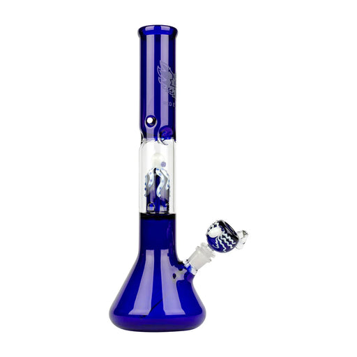 Red Eye Glass® | 17" Octopus Perc Beaker Tube Glass Bong Smoking Cat Distribution Blue