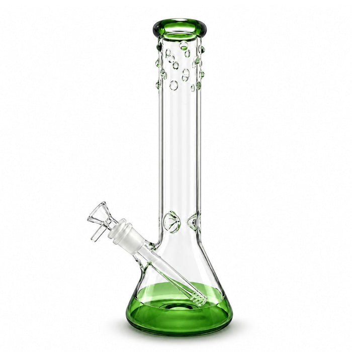 14" Green Accent Beaker Glass Bong Super Supplys Inc