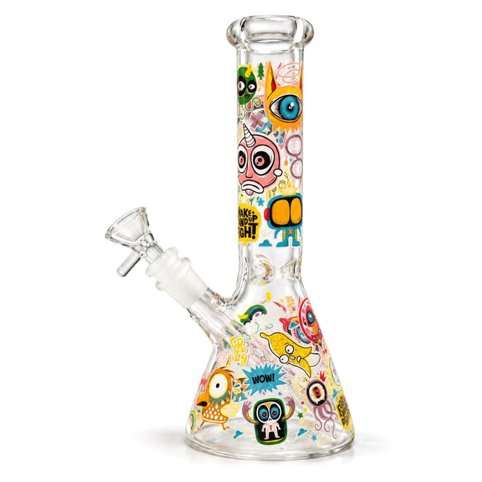 10" Glow-in-the-Dark Graffiti Beaker Glass Bong Super Supplys Inc