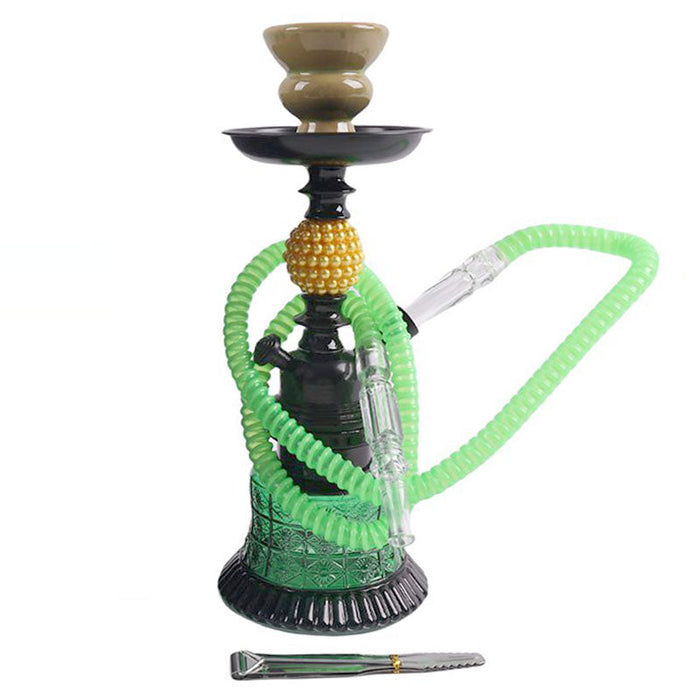 11" Hookah Single Hose,Golden Pearl Shape Green Color [SMKE-022] Hookah Canadian Distributor