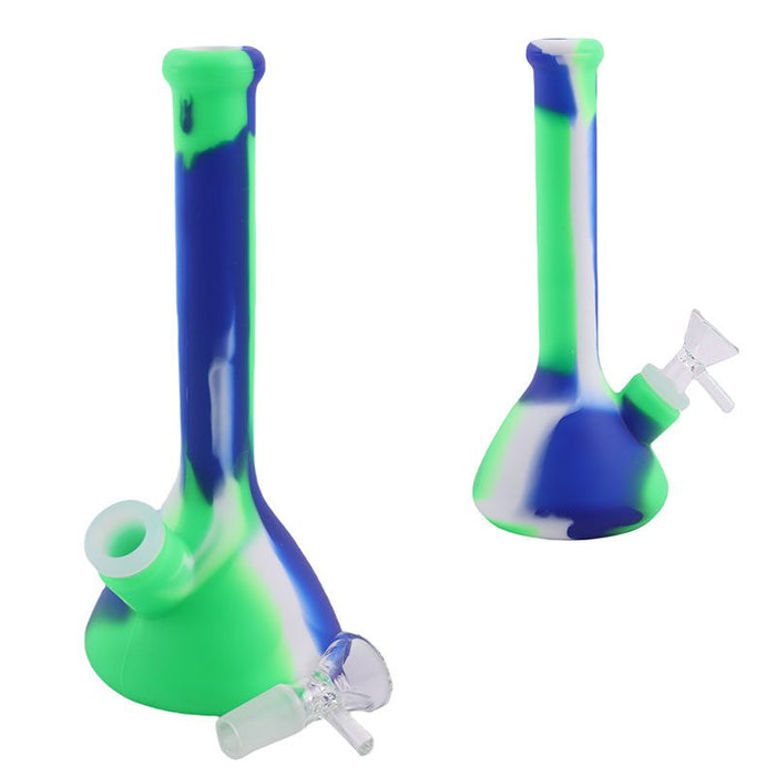 7.5″ Silicone Long Neck Bong [SMKE-076] Resin · Silicone · Plastic Bong Canadian Distributor Blue/Green