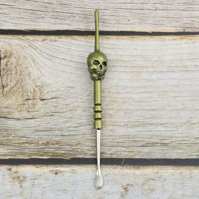 4.7” Stainless Steel Skull Dab Tool [SMKE-104] Cap · Dabber · Insert · Clip · Nail Canadian Distributor