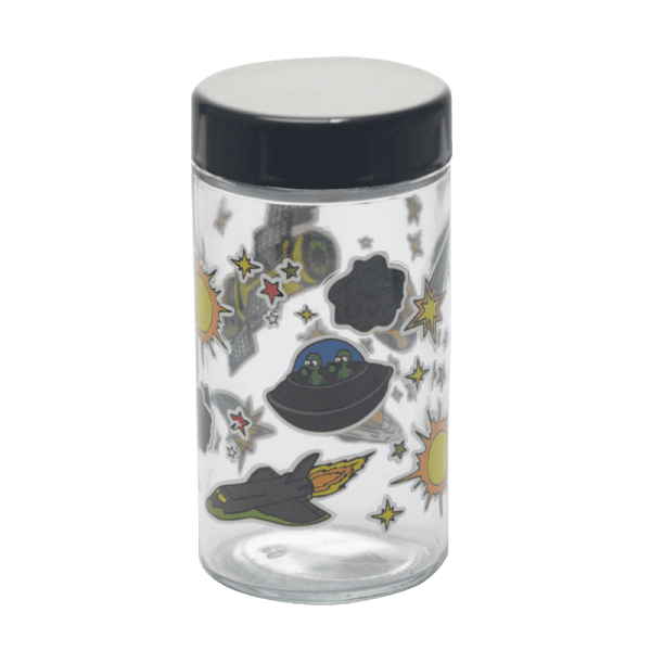 180ml Glass Storage Jar with Sticker Design – Compact & Stylish [SMKZ-145] Jar Canadian Distributor UFO